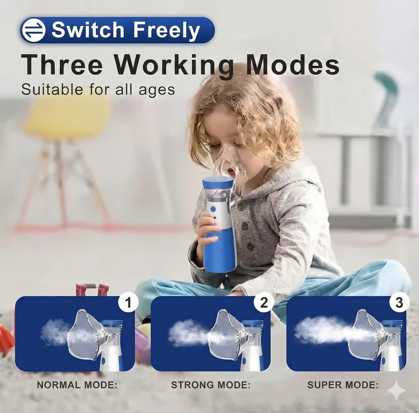 Portable Nebulizer Handheld, One Touch Operation, No Noise, High Nebulization Rate, Personal Inhalers For Breathing Problems Lightweight, Travel Friendly For Adults & Kids