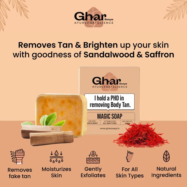 Ghar Soaps Magic Soap| Pack Of 1 Or 3| 100% Original| Tan Remover Soap